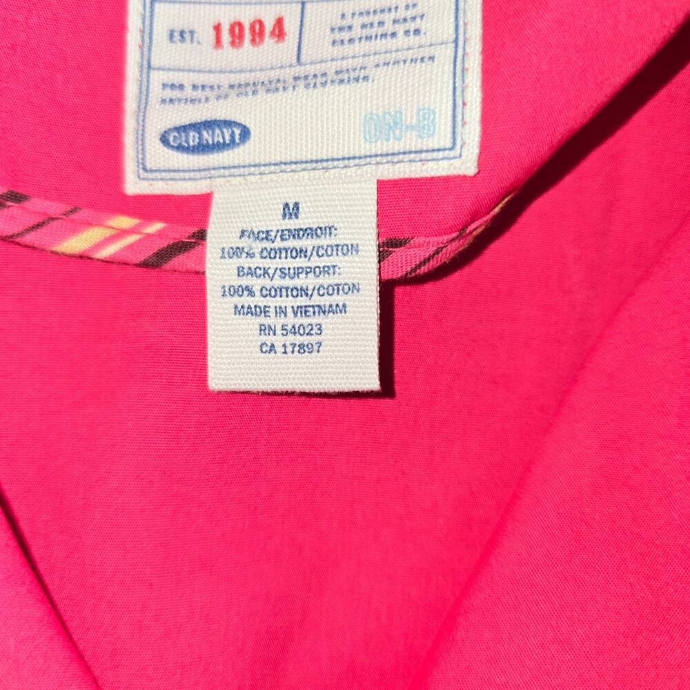 Vintage Y2K Old Navy Hot Pink Mid Length Single Breasted Trench Coat Medium EUC - Picture 6 of 8